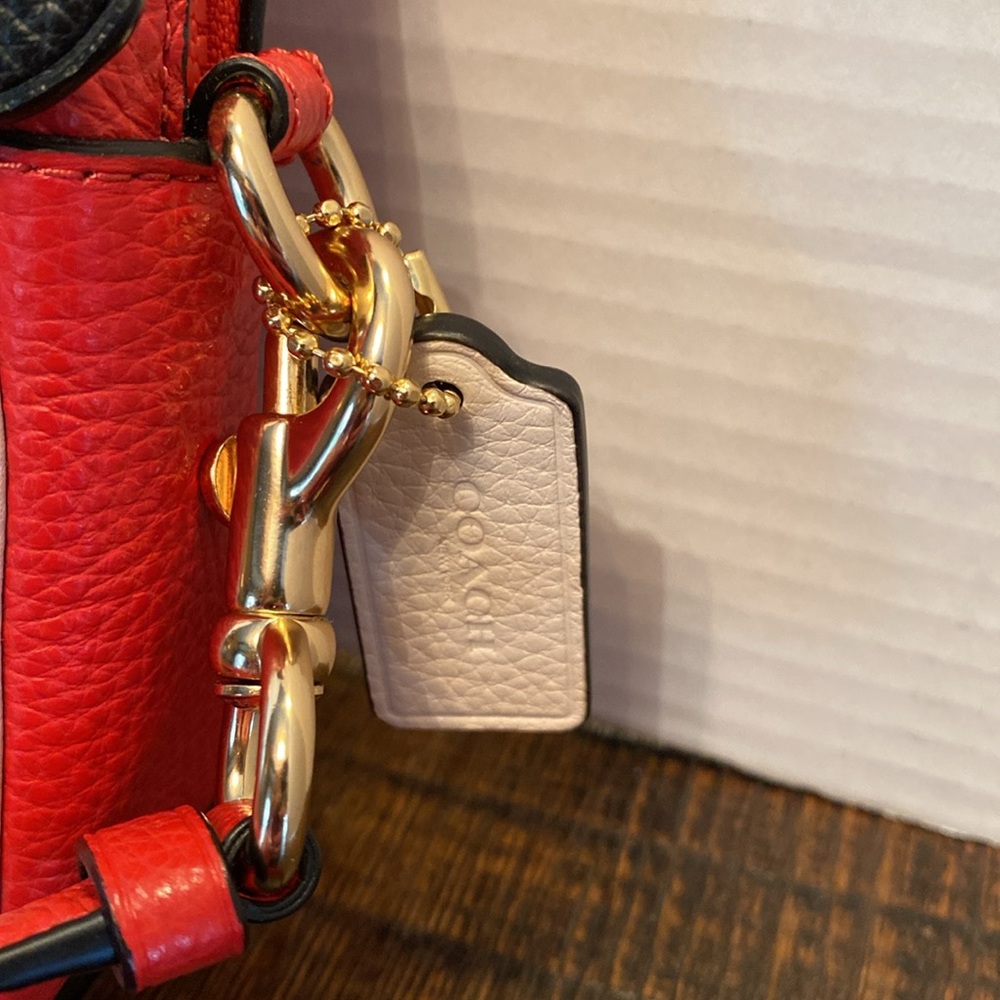 Coach Red Crossbody Bag with Black Trim - Picture 4 of 9